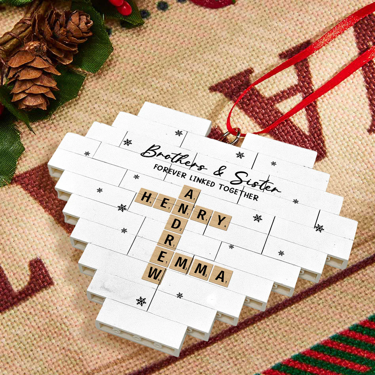 Family Roots Keep Us Together - Personalized Custom Heart Puzzle Ornament - Image 4