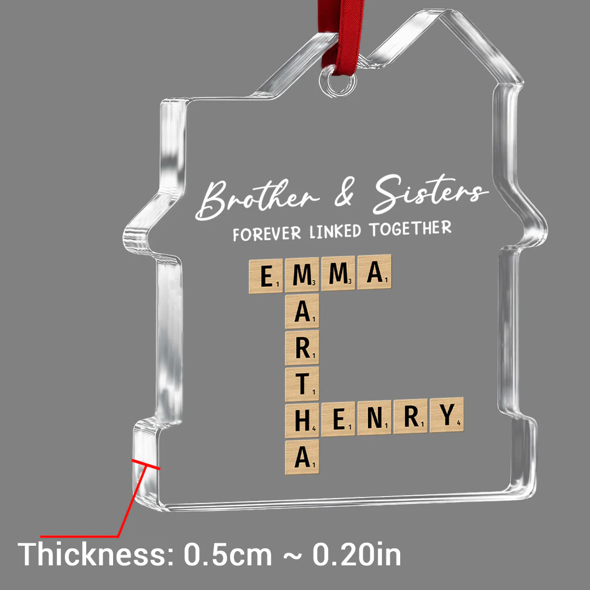 Family Roots Keep Us Together - Personalized Custom House Shaped Glass Ornament - Image 5