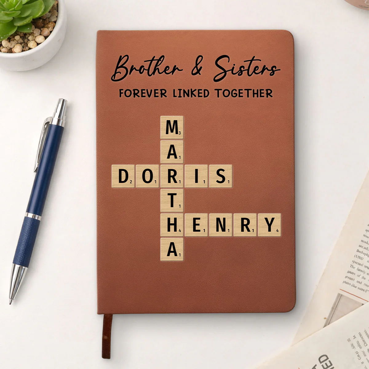 Family Roots Keep Us Together - Personalized Custom Leather Journal - Image 3