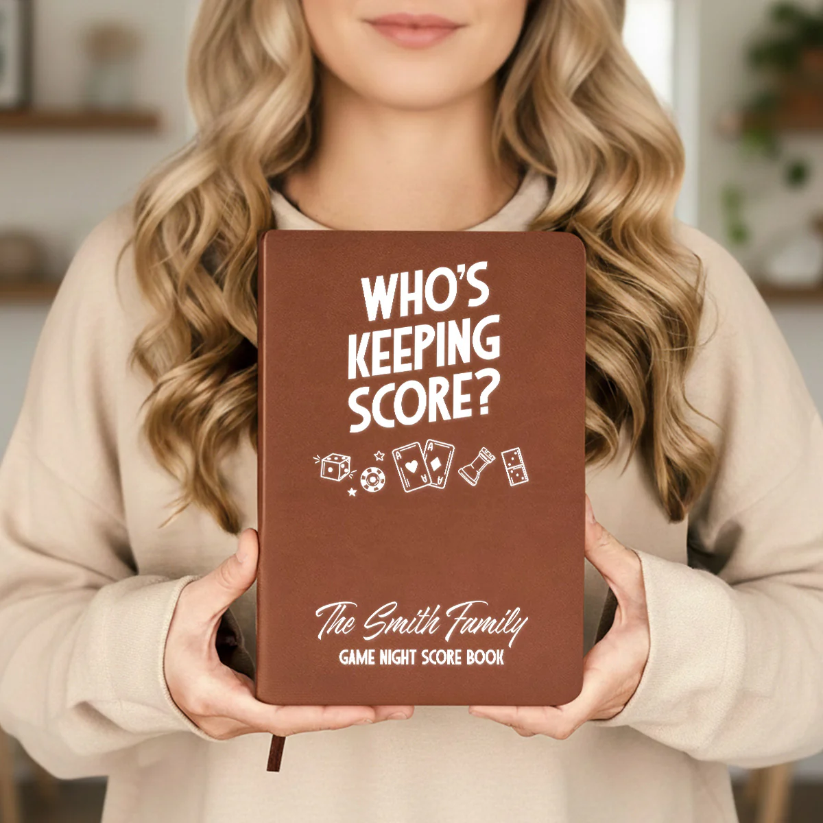 Family Score Book - Personalized Custom Leather Journal - Image 2