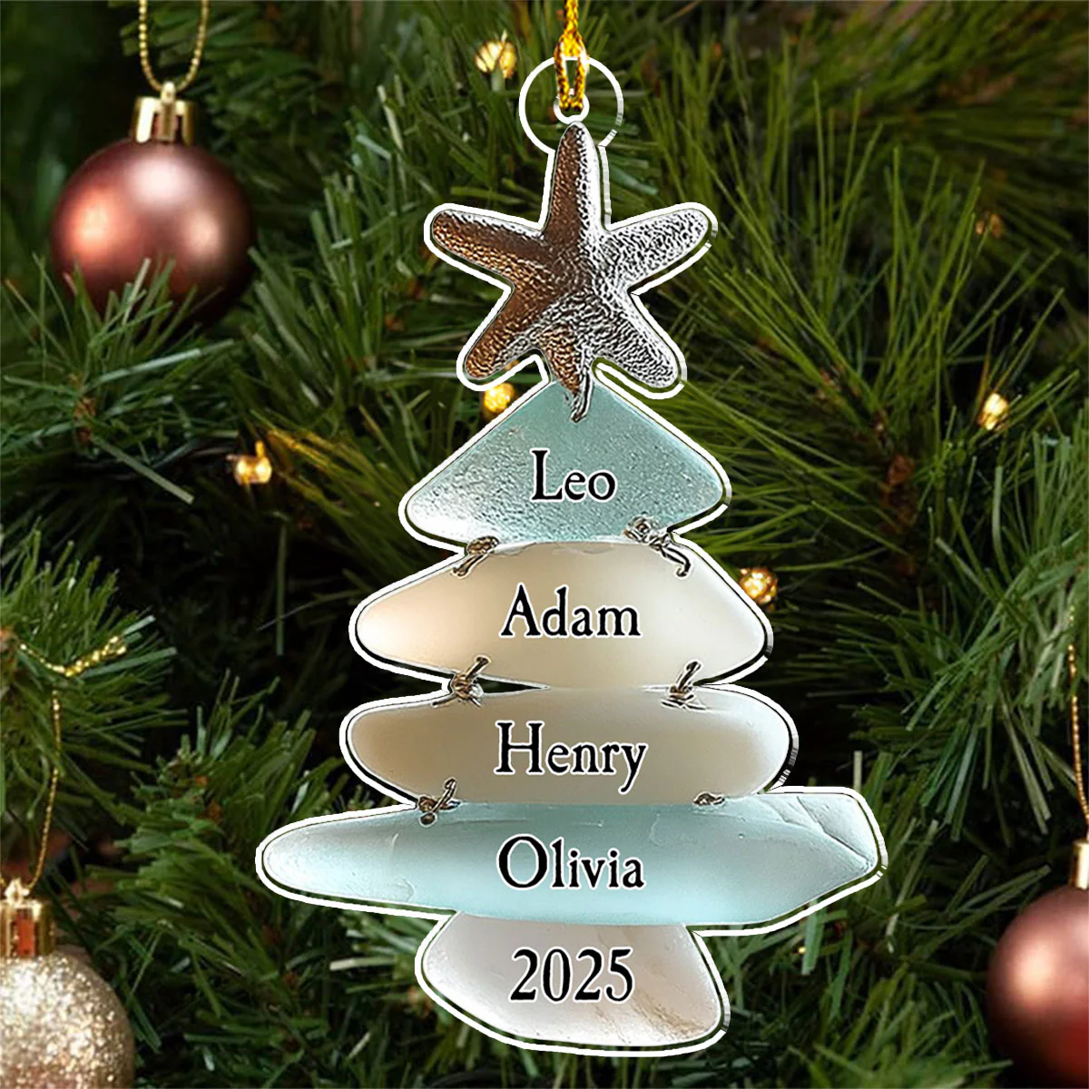 Family Sea - Personalized Custom Acrylic Ornament - Image 3