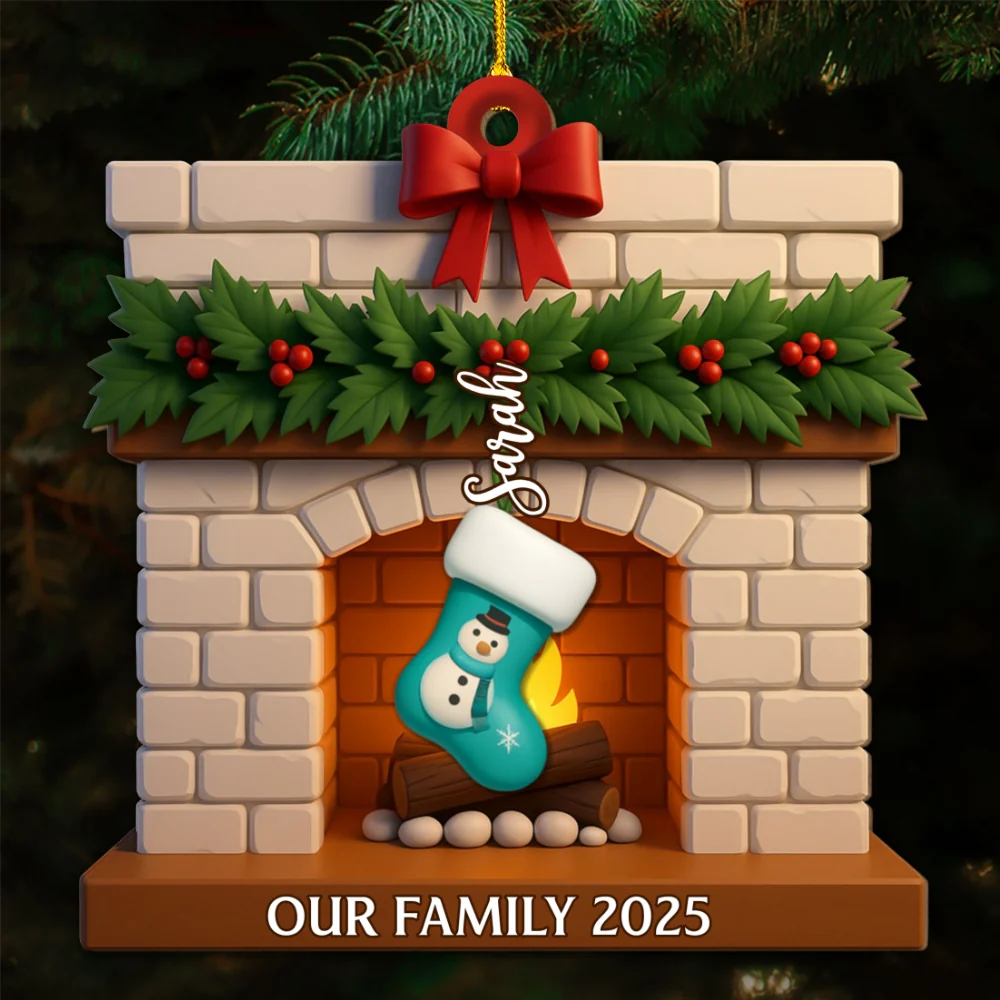 Family Stockings 2025 - Personalized Custom Wood Ornament - Image 5