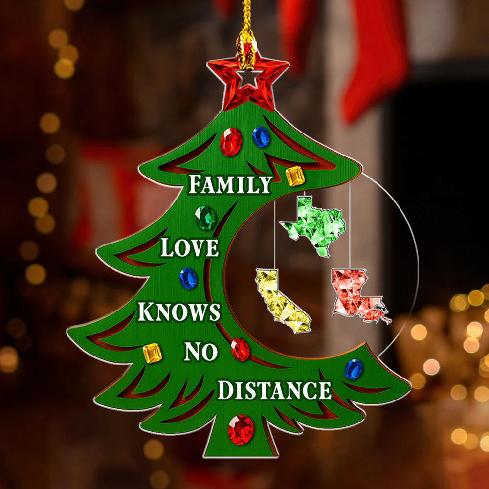 Family Together Custom States - Personalized Custom Acrylic Ornament - Image 3