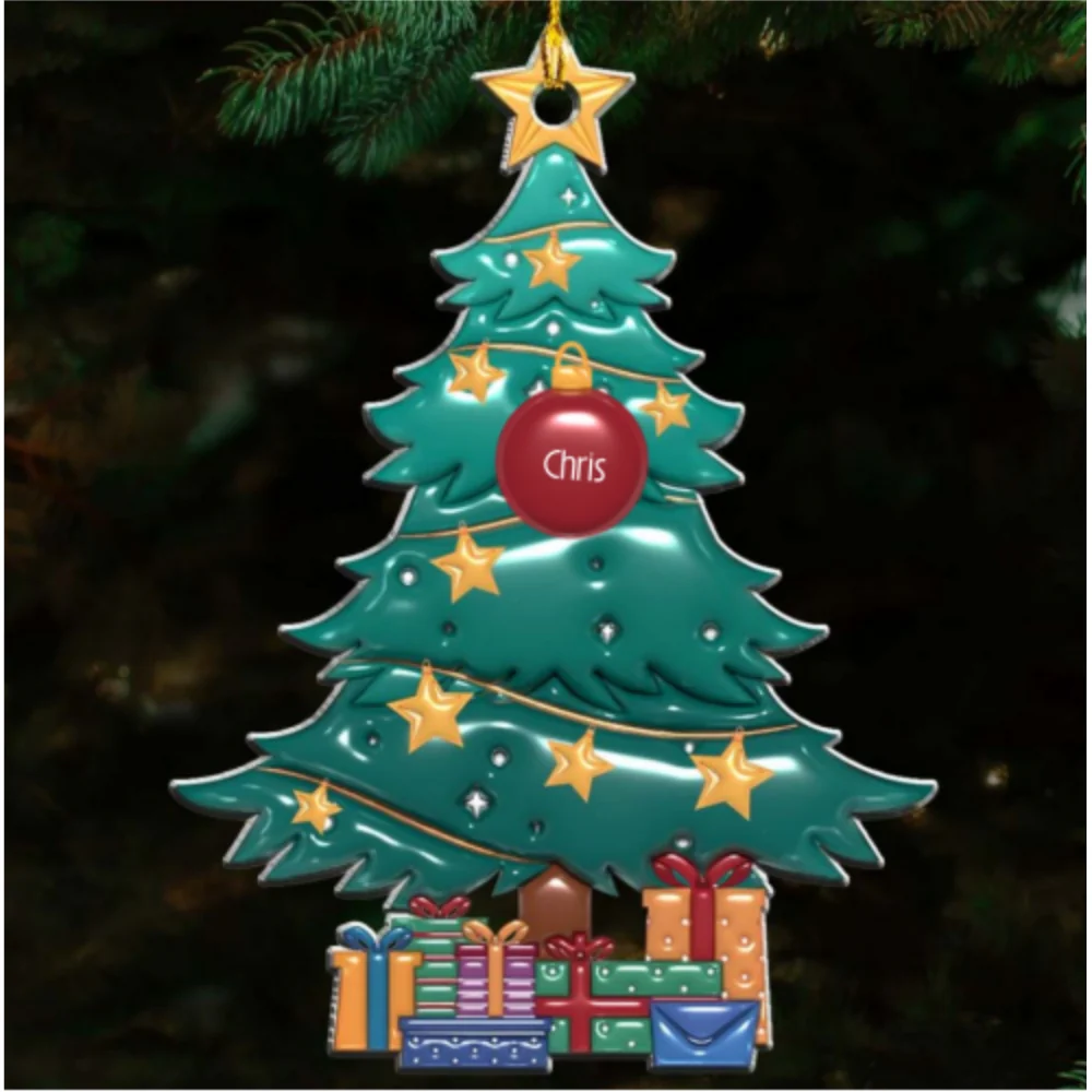 Family Tree Christmas 2024 - Personalized Custom 3D Inflated Effect Acrylic Ornament - Image 5