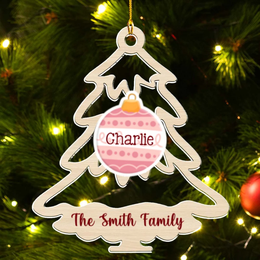 Family Tree Merry Christmas  - Personalized Custom Acrylic Ornament - Image 6