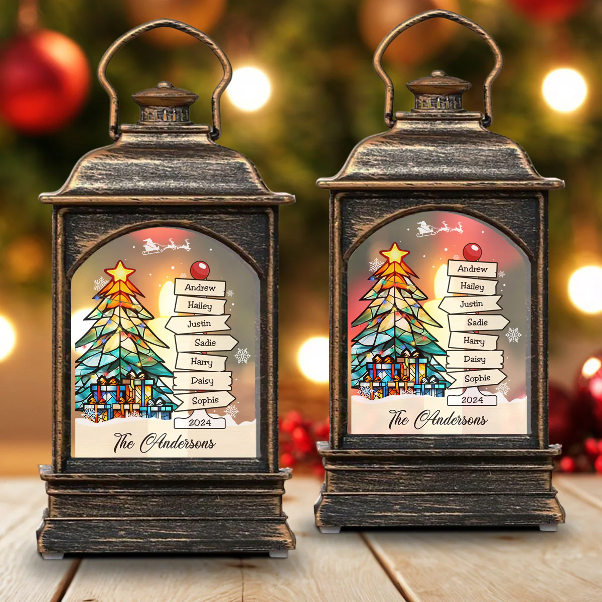 Family Tree - Personalized Custom Christmas Wind Lamp - Image 3