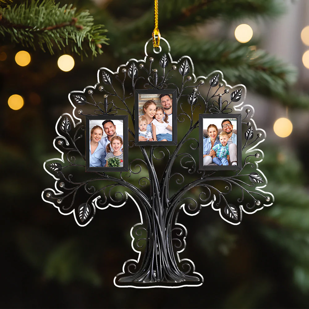 Family Tree Photo - Personalized Custom Acrylic Ornament - Image 2