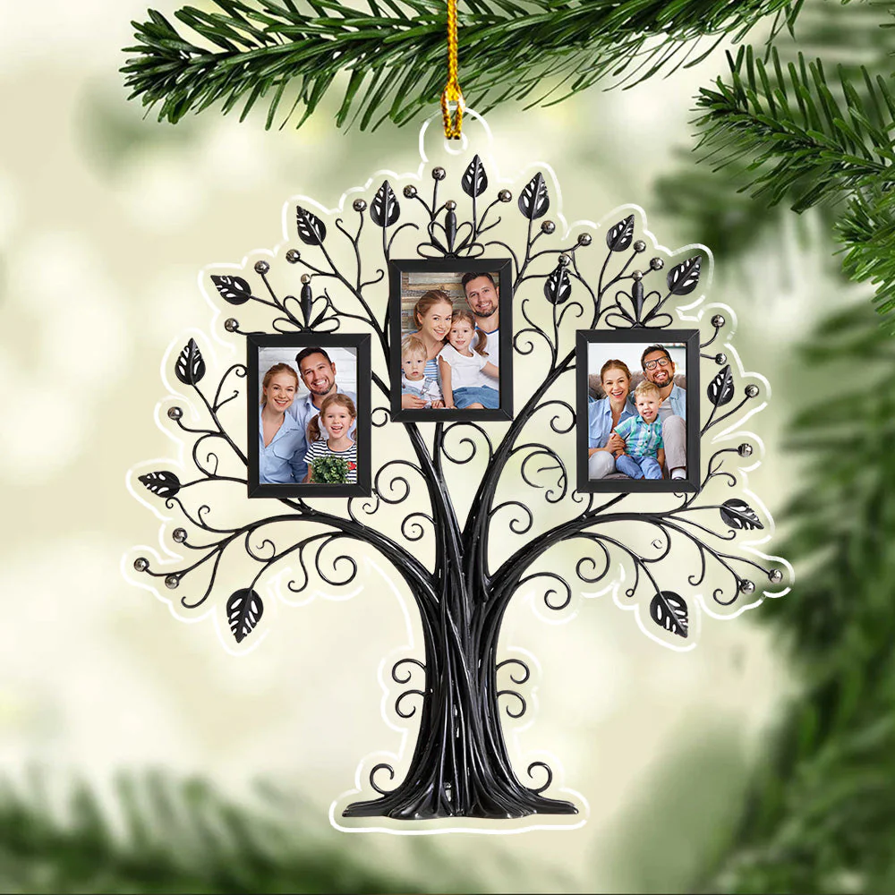 Family Tree Photo - Personalized Custom Acrylic Ornament - Image 3