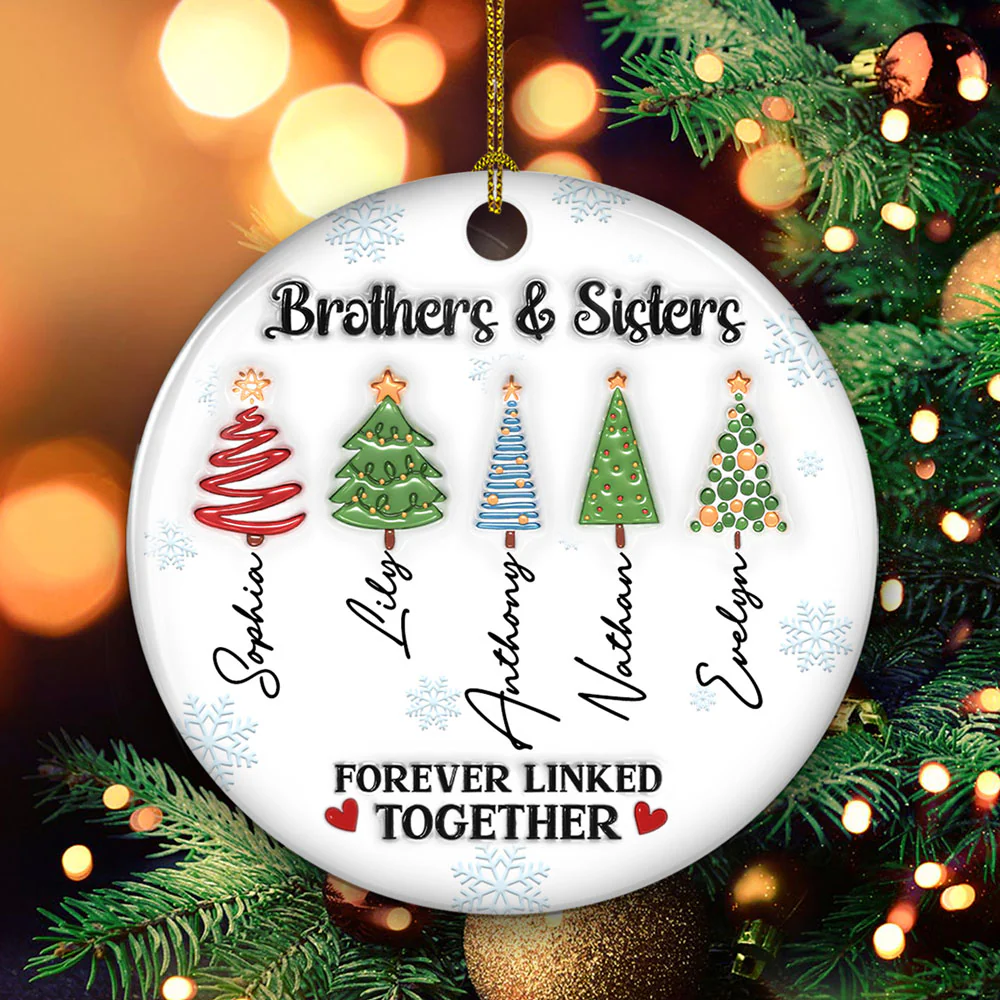 Family Tree Roots - Personalized Custom 3D Inflated Effect Ceramic Ornament - Image 3
