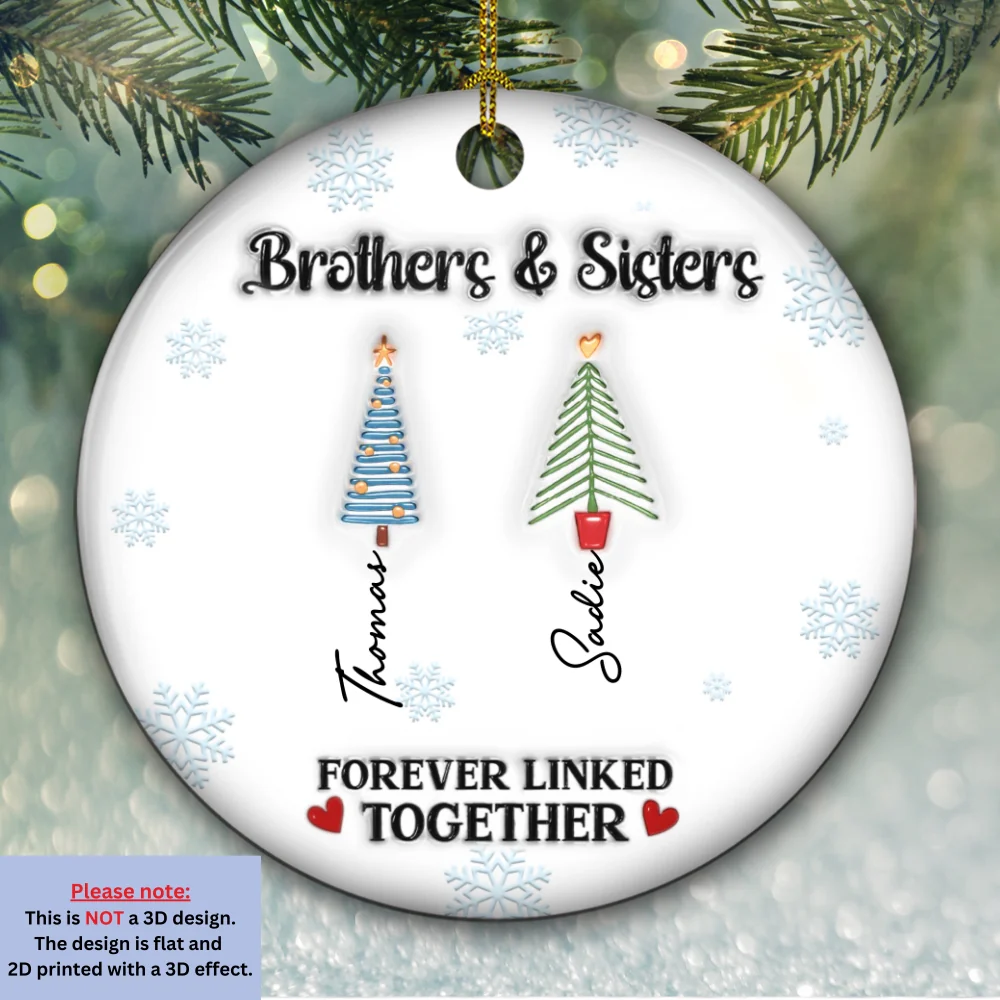 Family Tree Roots - Personalized Custom 3D Inflated Effect Ceramic Ornament - Image 5