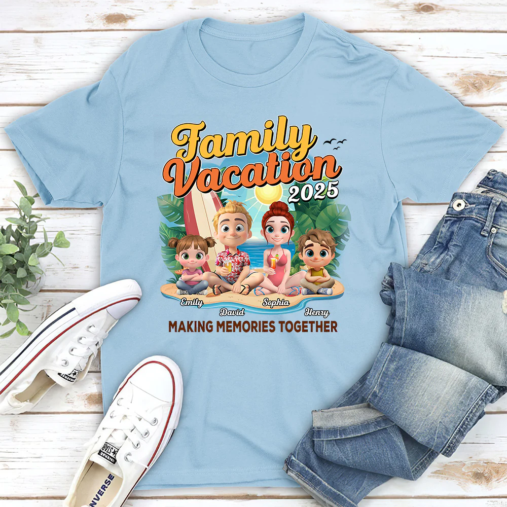 Family Vacation Making Memories Together - Personalized Custom Shirt - Image 2