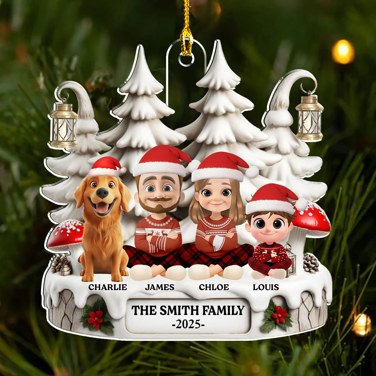 Family With One We Love - Personalized Custom Acrylic Ornament - Image 2