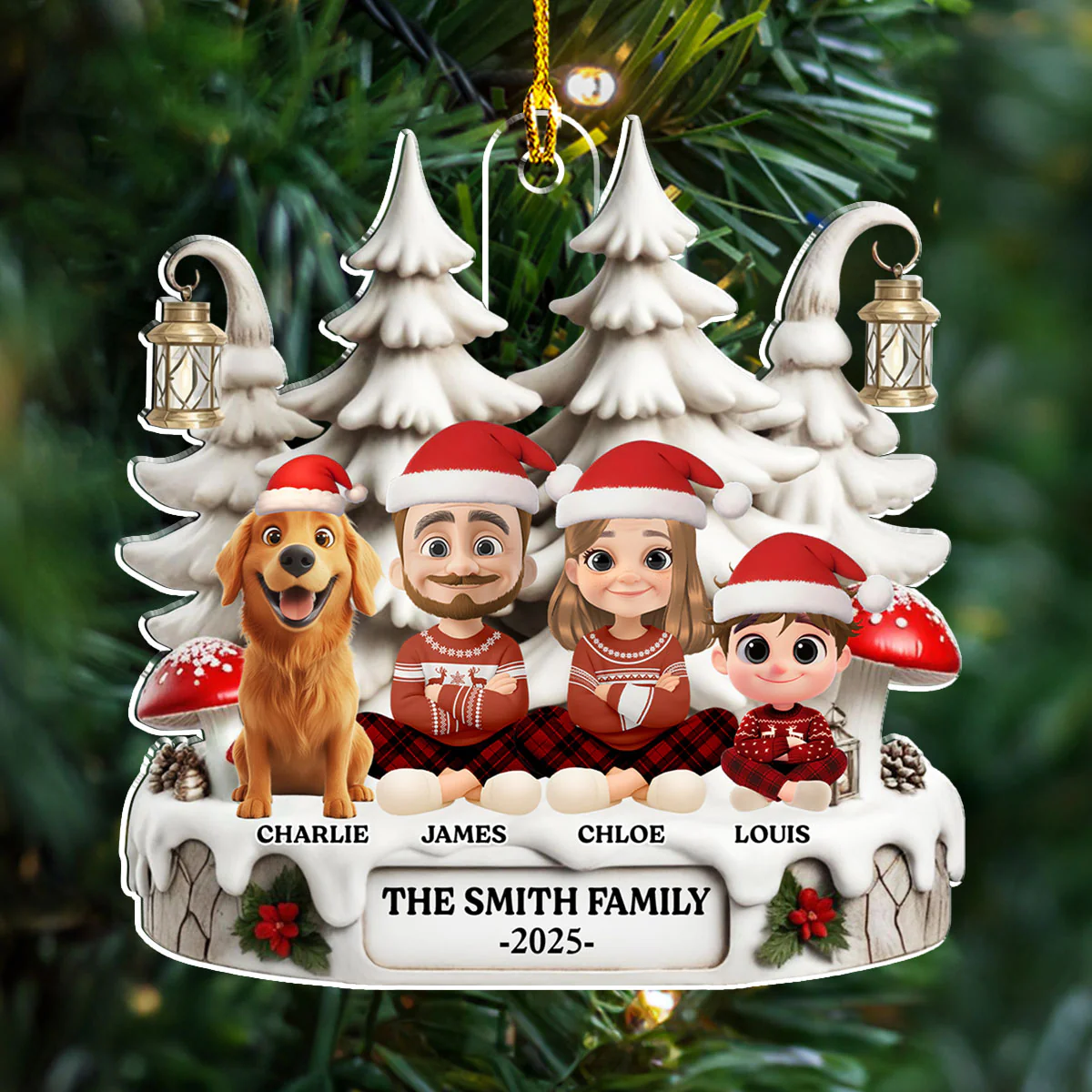 Family With One We Love - Personalized Custom Acrylic Ornament - Image 3