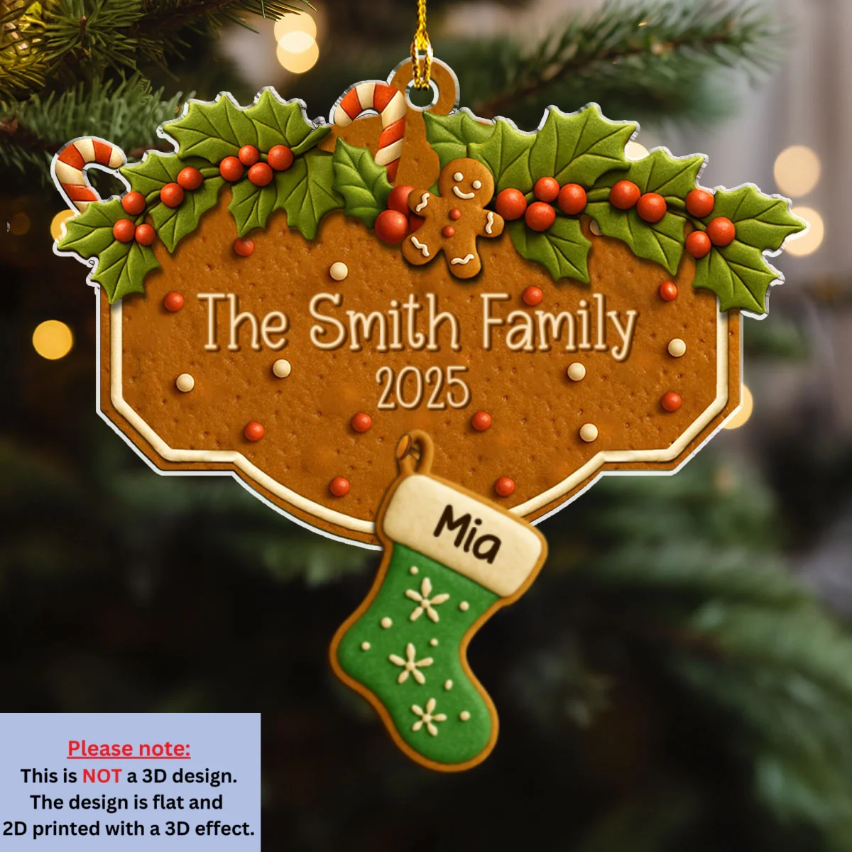 Family With Pet Cookies - Personalized Custom Acrylic Ornament - Image 7