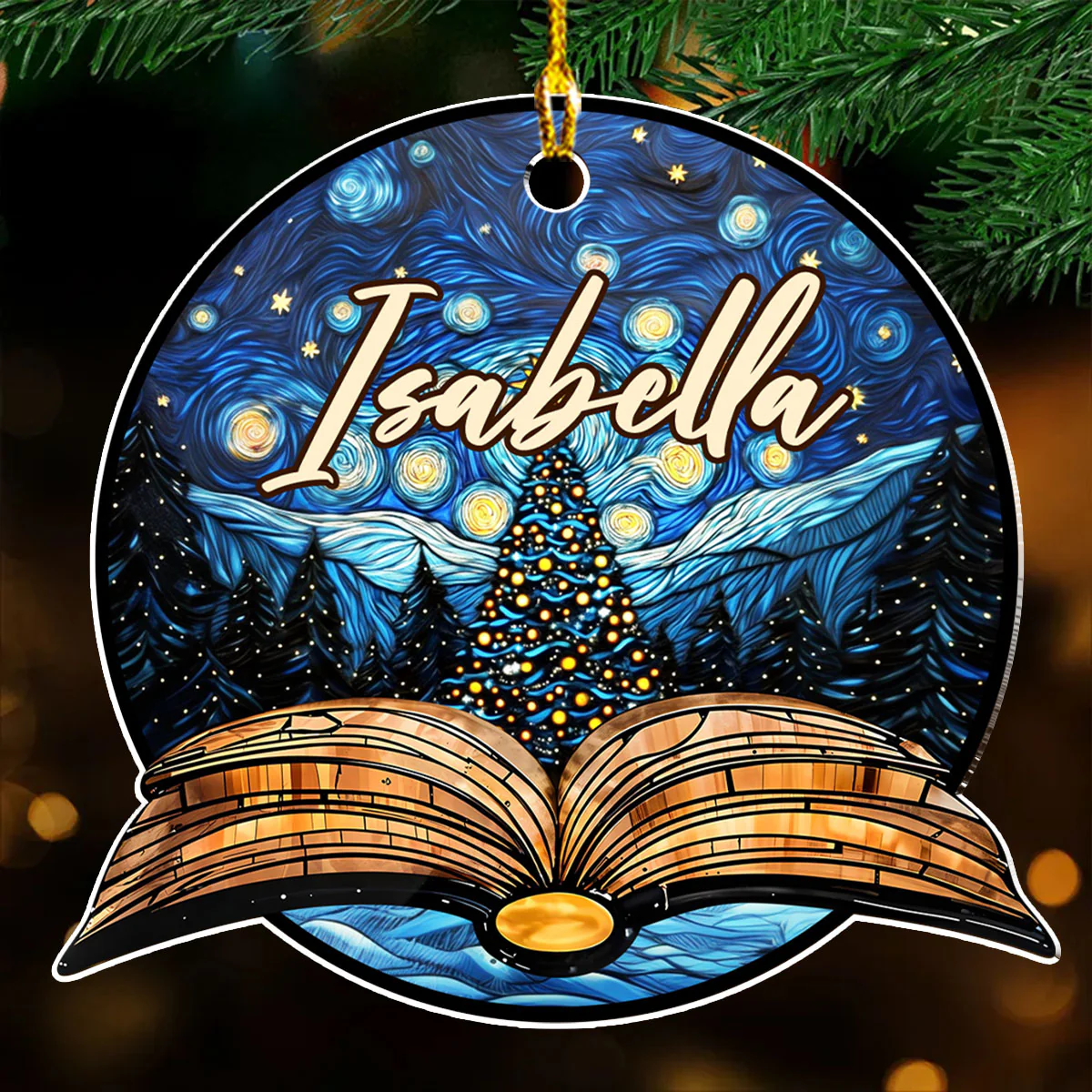 Fantasy Book Reader - Personalized Custom Acrylic Ornament - Image 4