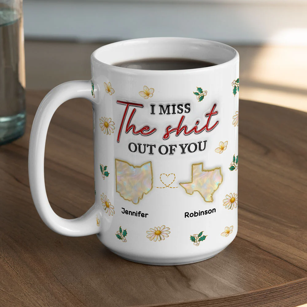 Far Apart But Still Close - Personalized Custom 3D Inflated Effect Coffee Mug - Image 4