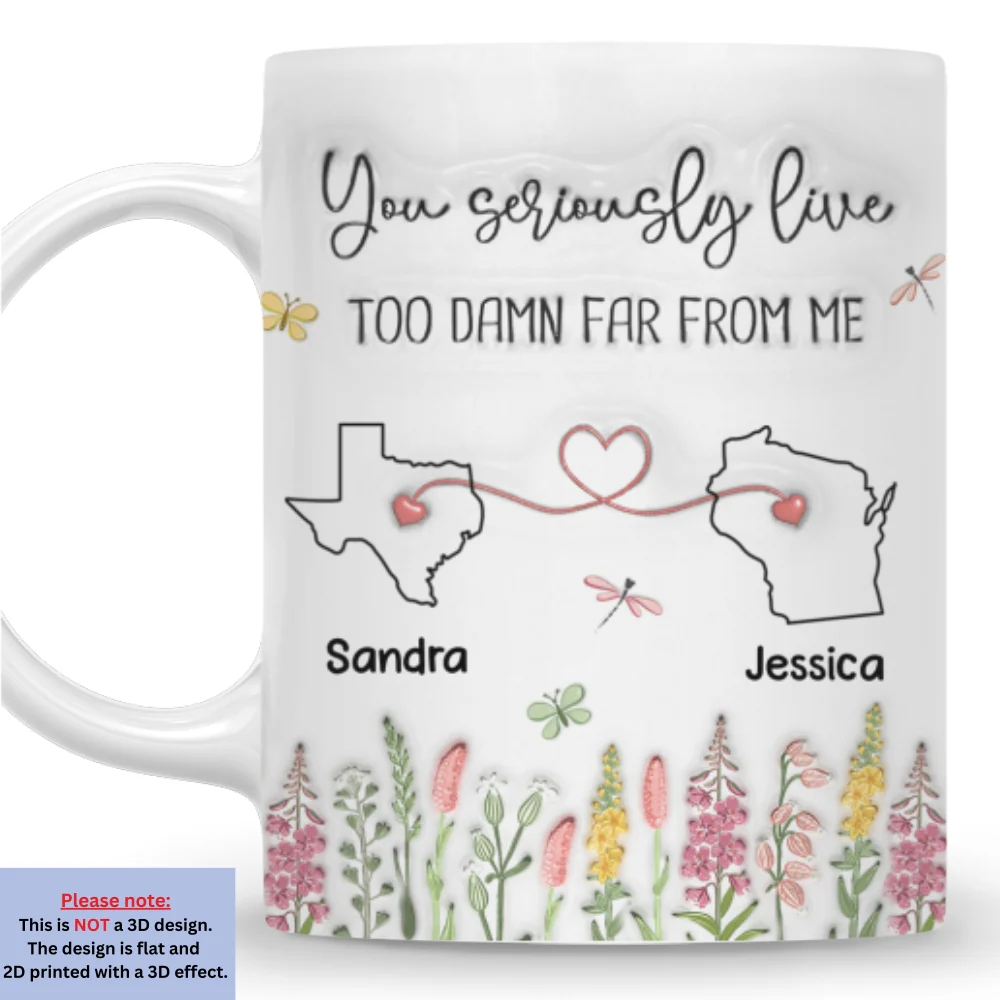 Far Away But Still Connected - Personalized Custom 3D Inflated Effect Mug - Image 7
