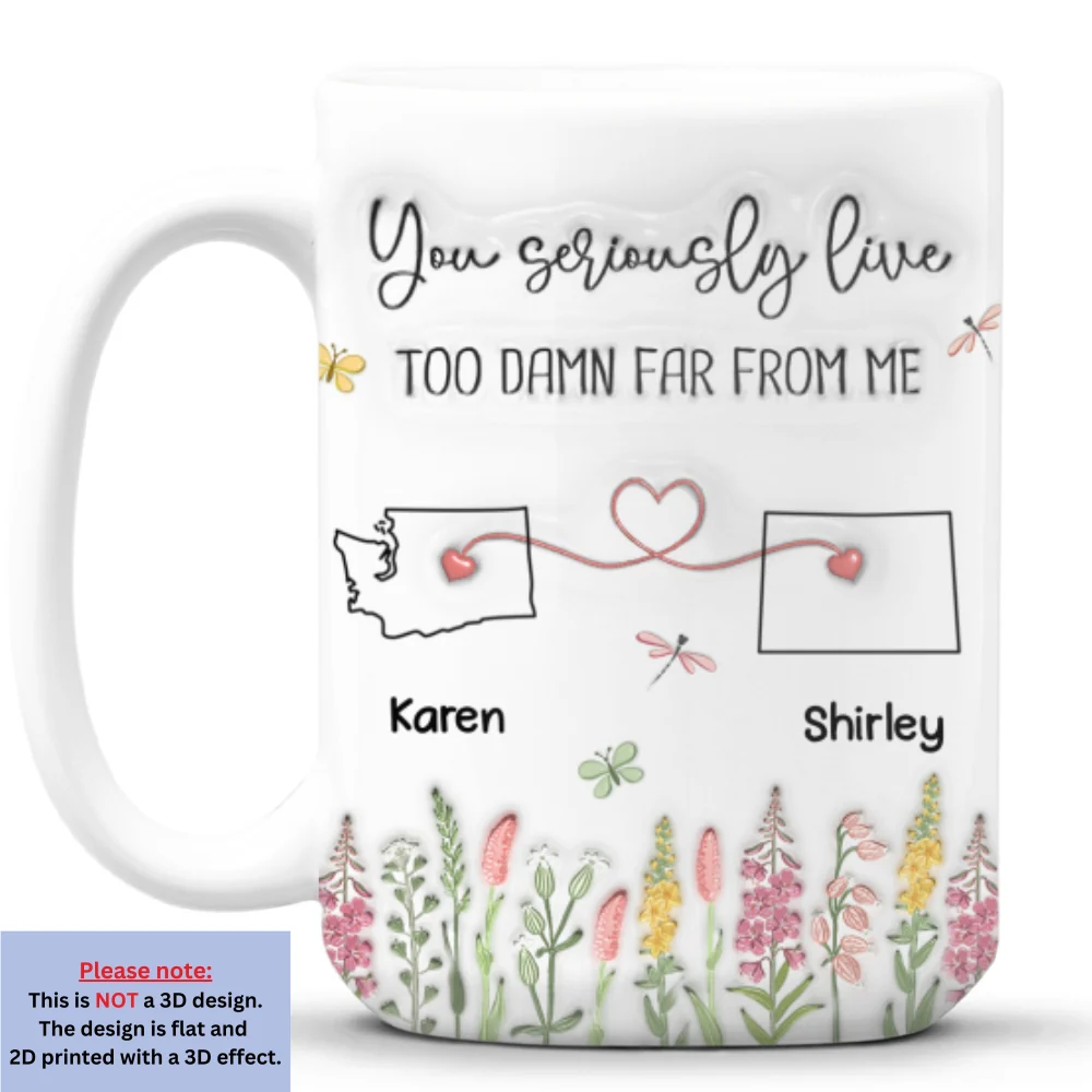 Far Away But Still Connected - Personalized Custom 3D Inflated Effect Mug - Image 8
