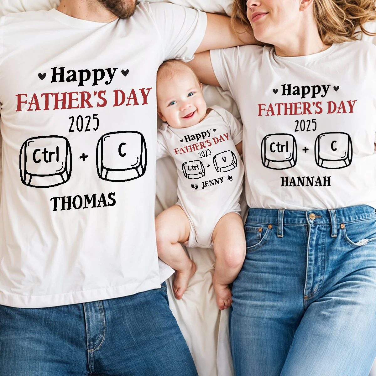 Father And Baby Matching - Personalized Custom T-shirt And Onesie - Image 2