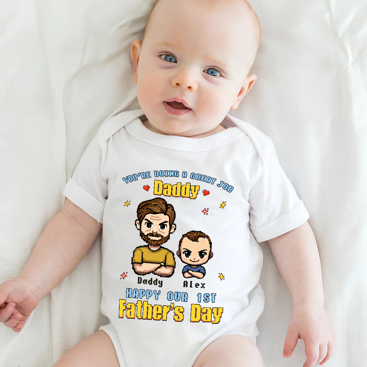 Father And Baby - Personalized Custom Baby Onesie - Image 3
