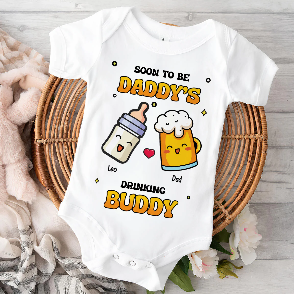 Father Buddy - Personalized Custom Baby Onesie - Image 2