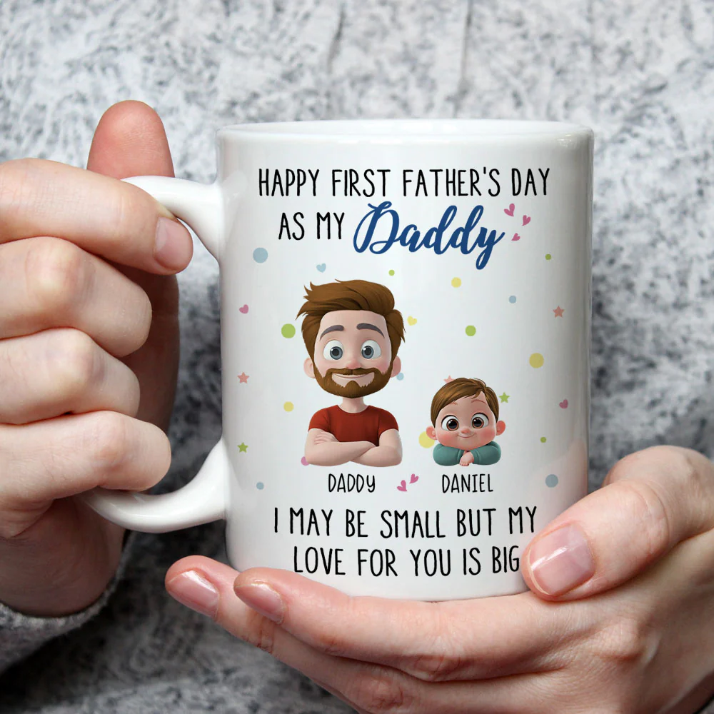 Father Day With Baby - Personalized Custom Coffee Mug - Image 2