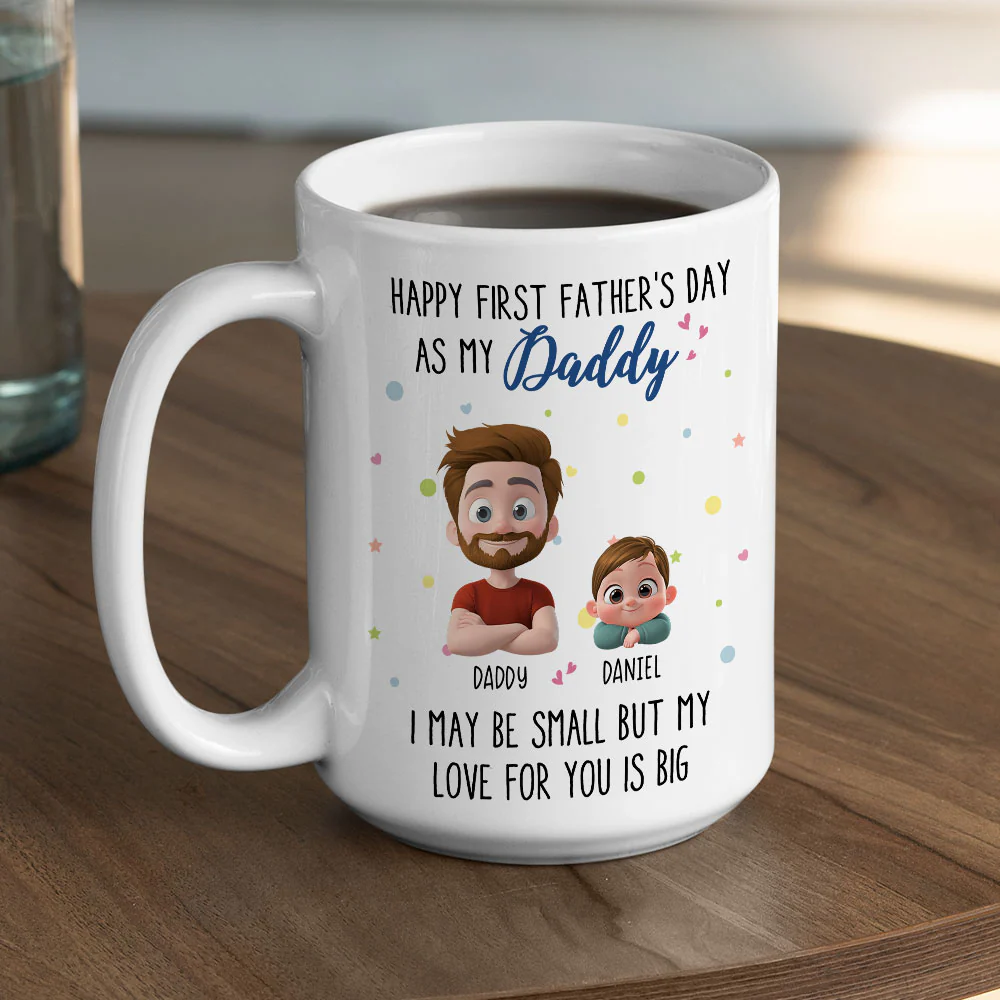 Father Day With Baby - Personalized Custom Coffee Mug - Image 5