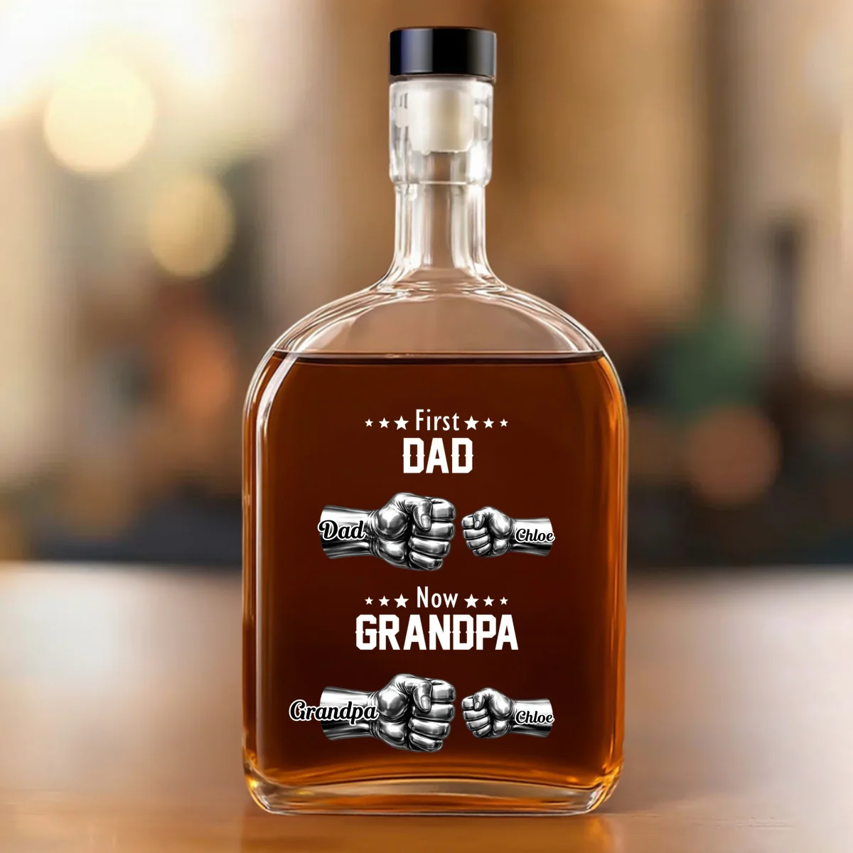Father Hand Bump - Personalized Custom Spirits Decanter - Image 7