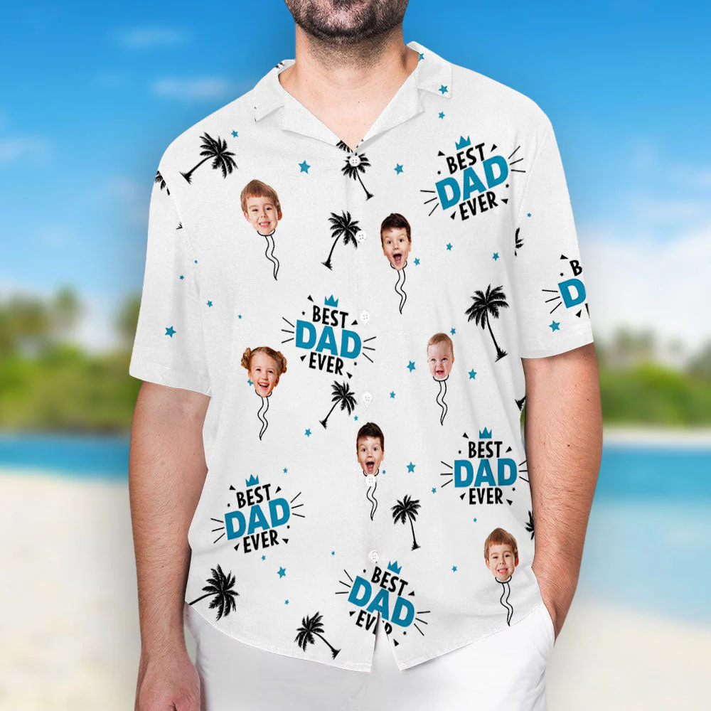 Fatherhood Fun And Faces - Personalized Custom Hawaiian Shirt - Image 2