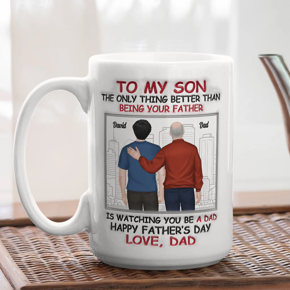 Fatherhood Looks Good On You - Personalized Custom 3D Inflated Effect Mug - Image 5