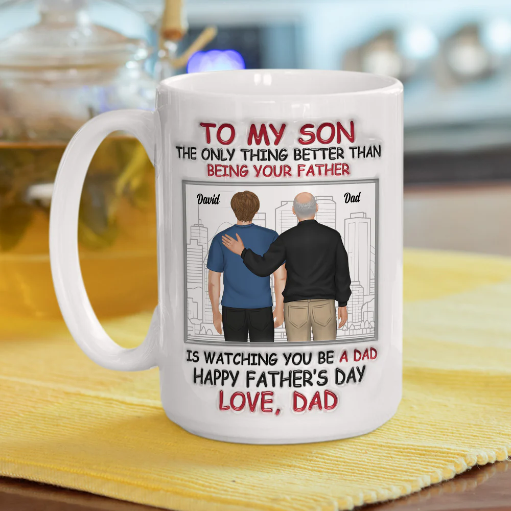 Fatherhood Looks Good On You - Personalized Custom 3D Inflated Effect Mug - Image 8