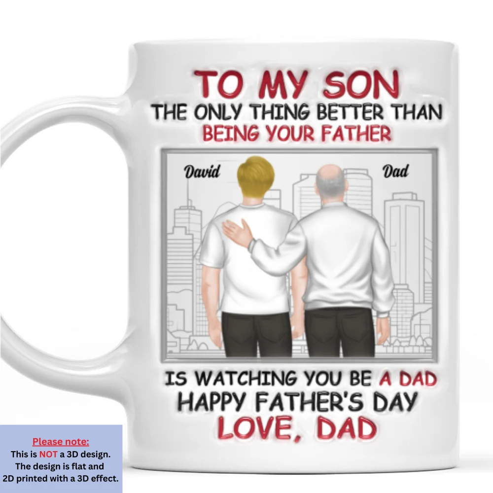 Fatherhood Looks Good On You - Personalized Custom 3D Inflated Effect Mug - Image 9
