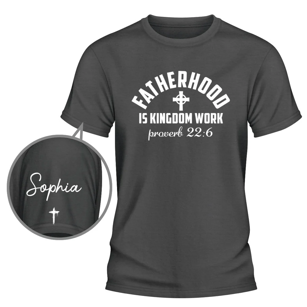 Fatherhood - Personalized Custom Shirt With Design On Sleeve - Image 10