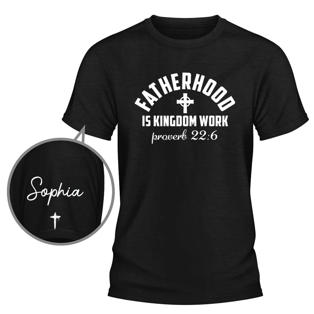 Fatherhood - Personalized Custom Shirt With Design On Sleeve - Image 6