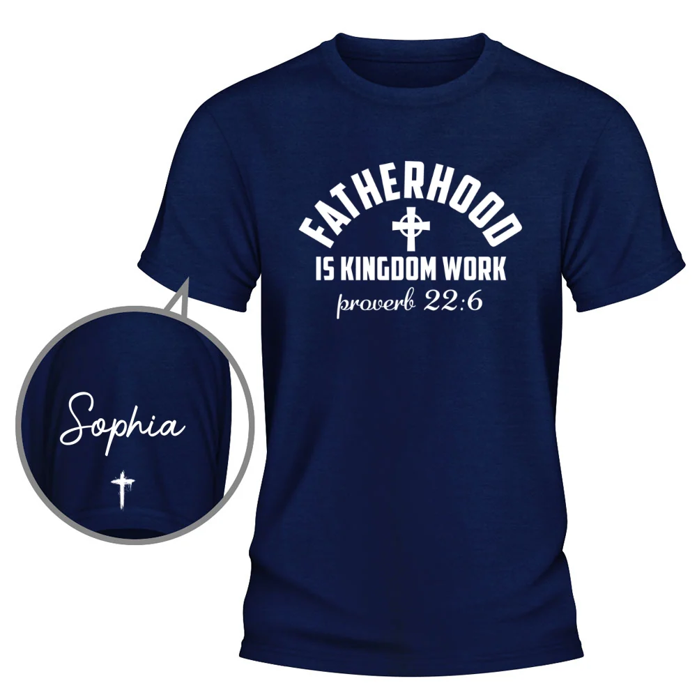 Fatherhood - Personalized Custom Shirt With Design On Sleeve - Image 7