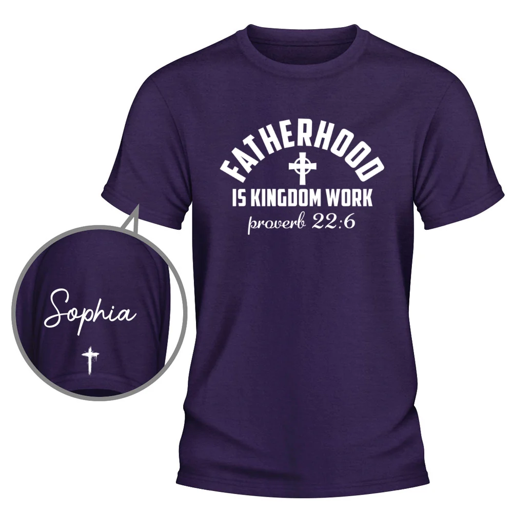 Fatherhood - Personalized Custom Shirt With Design On Sleeve - Image 9