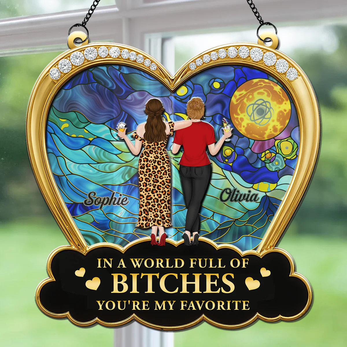 Favorite Besties - Personalized Custom Suncatcher - Image 4