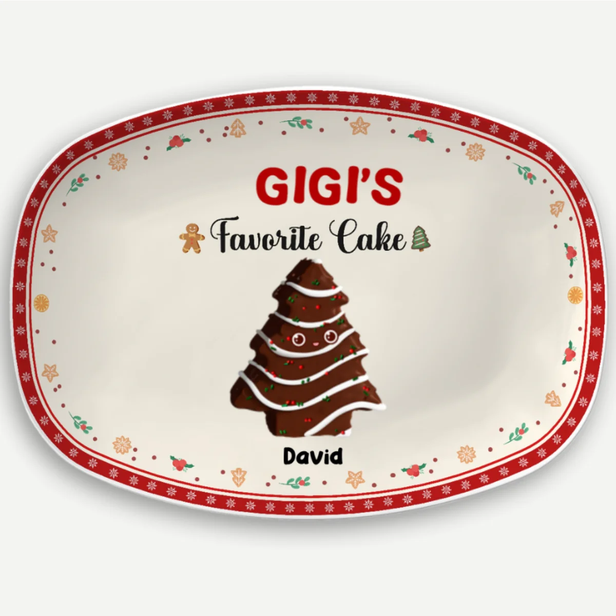 Favorite Christmas Tree Cake Of Grandma - Personalized Custom Platter - Image 7