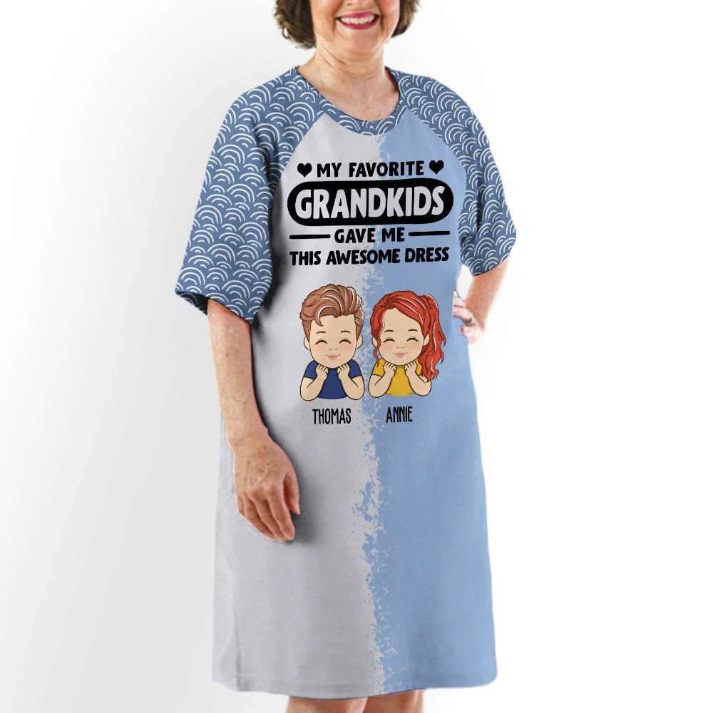 Favorite Grandkids Gave Me - Personalized Custom 3/4 Sleeve Dress