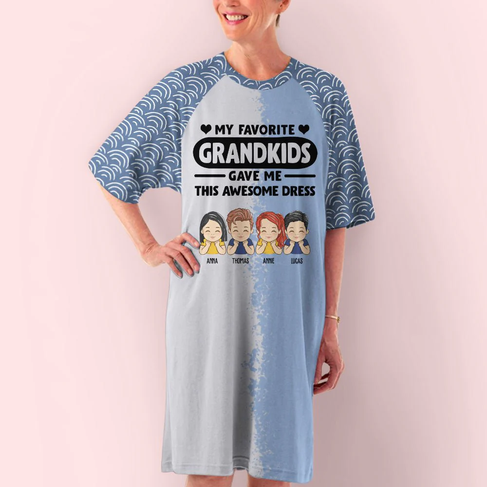 Favorite Grandkids Gave Me - Personalized Custom 3/4 Sleeve Dress - Image 4