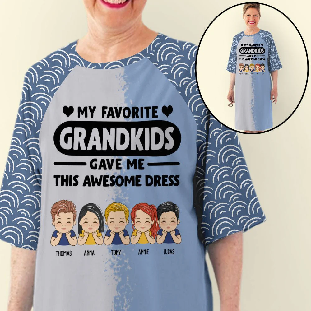 Favorite Grandkids Gave Me - Personalized Custom 3/4 Sleeve Dress - Image 5