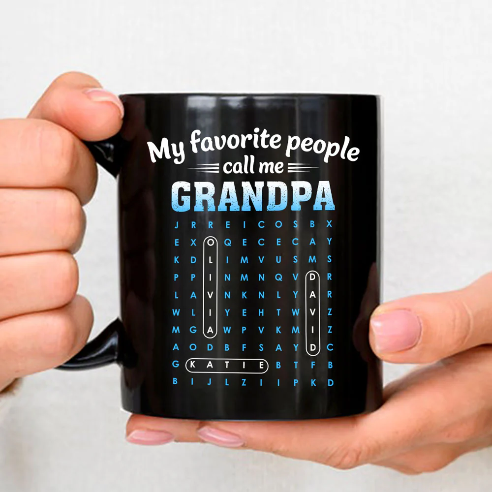 Favorite People Call Grandpa Dad Word Search Puzzle - Personalized Custom Coffee Mug - Image 3