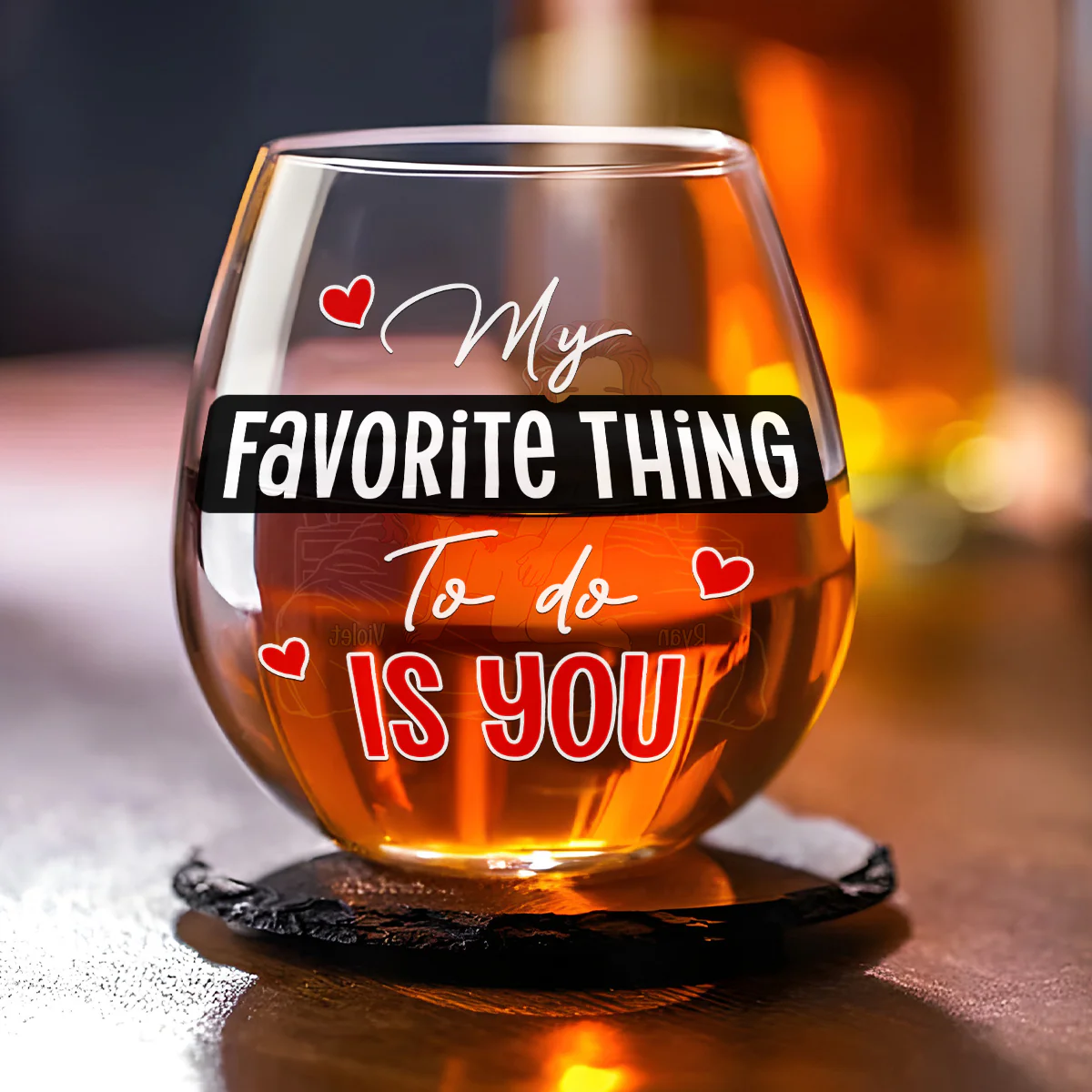 Favorite Thing - Personalized Custom Wine Glass - Image 2