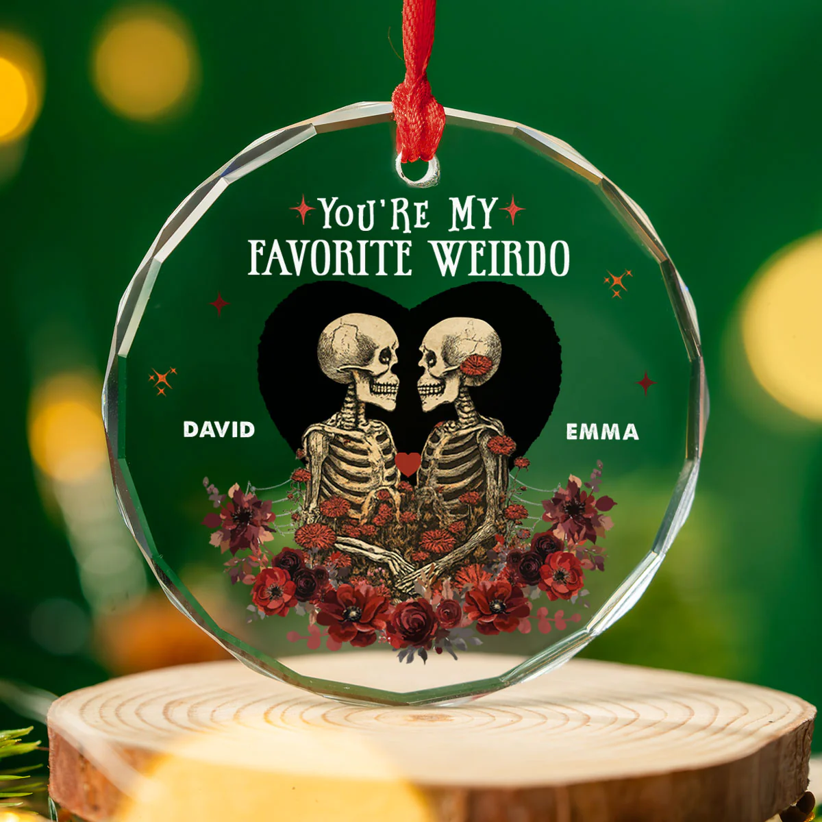 Favorite Weirdo - Personalized Custom Glass Ornament - Image 2