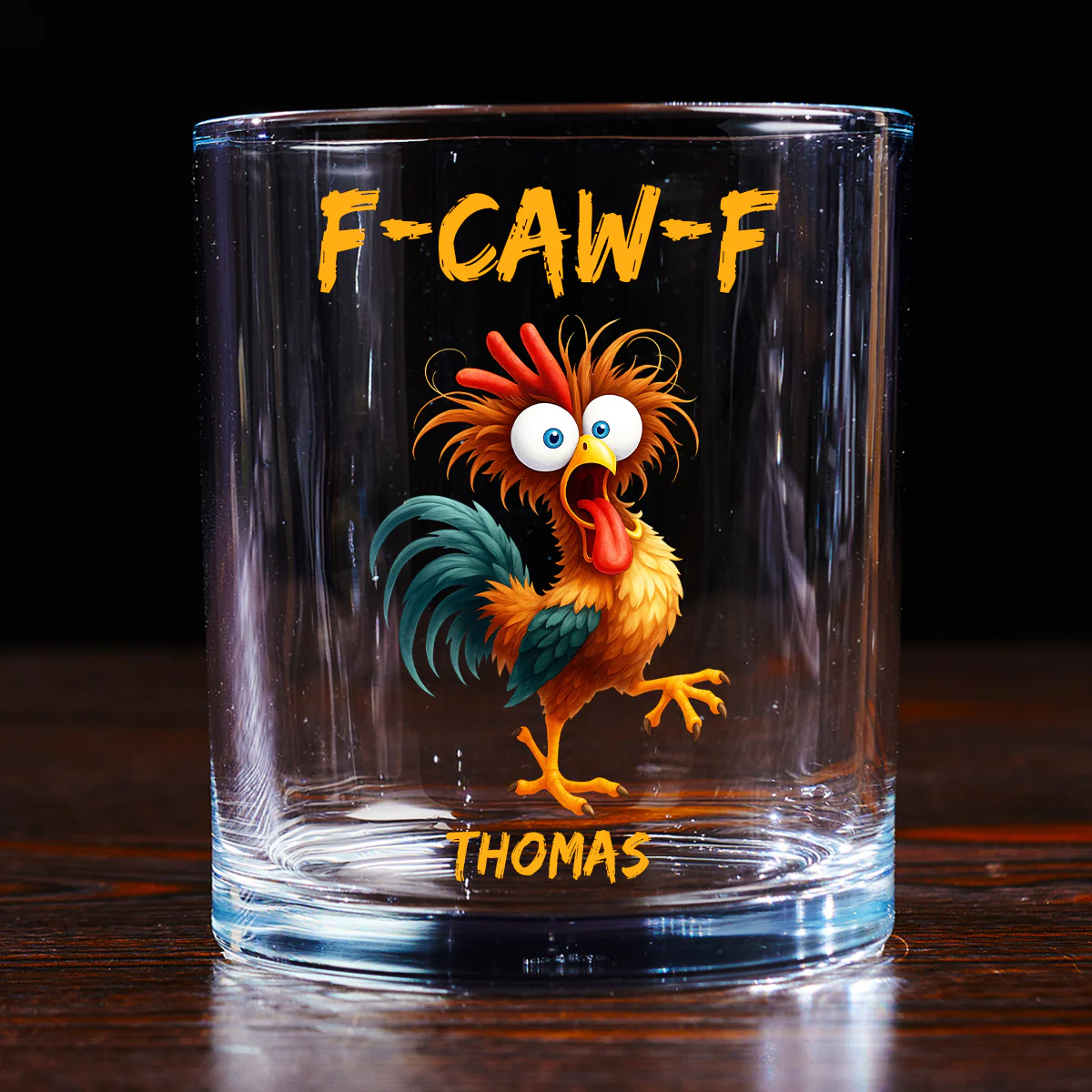 FCAWF Chicken Humor - Personalized Custom Whiskey Glass - Image 3