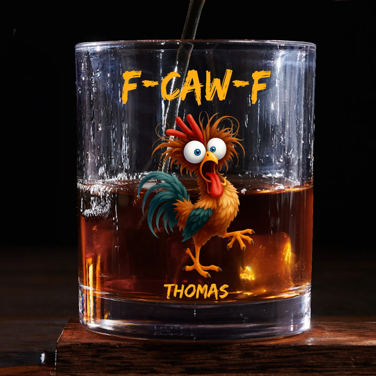 FCAWF Chicken Humor - Personalized Custom Whiskey Glass - Image 7