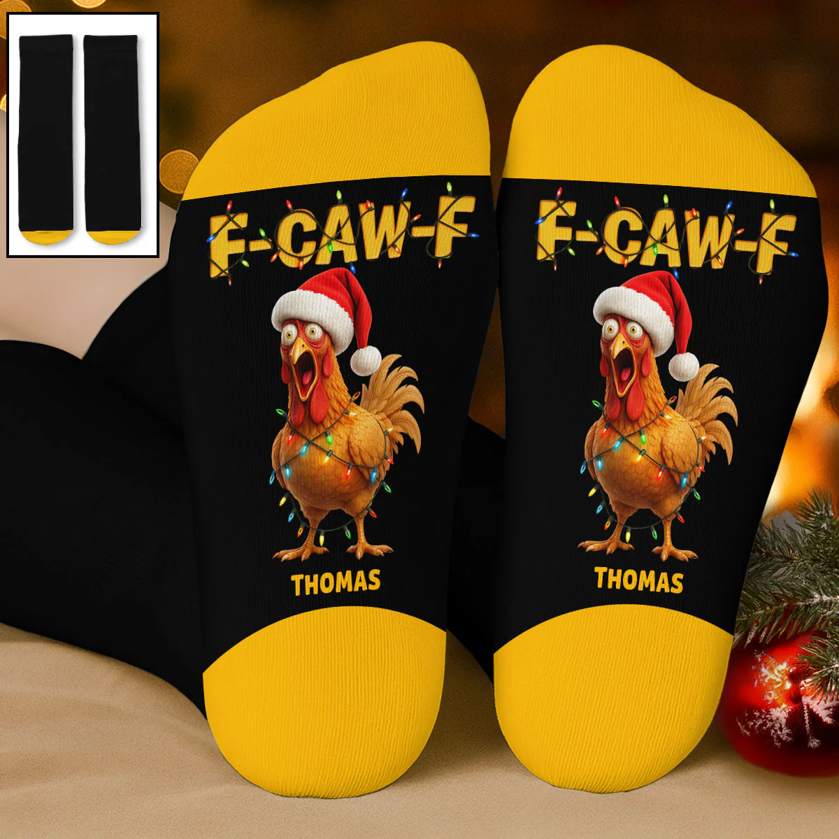 FCAWF Funny Gift For Coworkers Friends - Personalized Custom Crew Socks