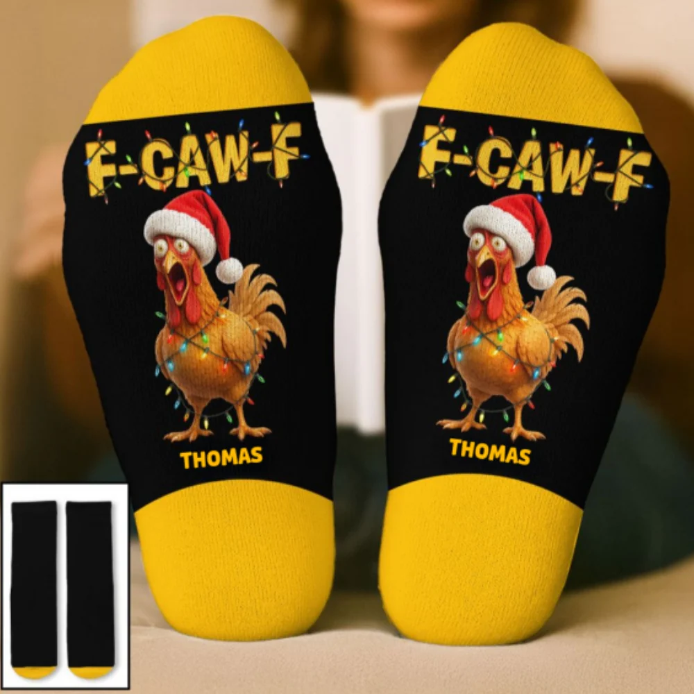 FCAWF Funny Gift For Coworkers Friends - Personalized Custom Crew Socks - Image 8