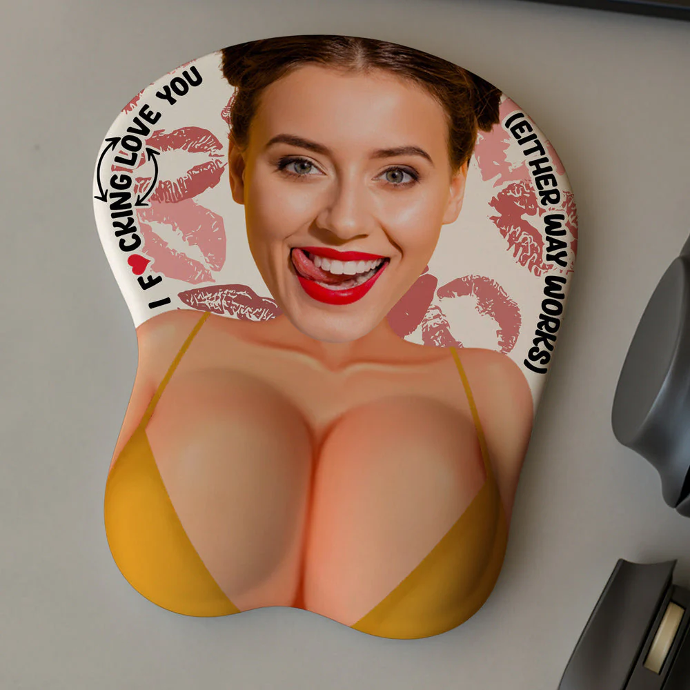 Fcking Love You Custom Funny Face - Personalized Custom 3D Mouse Pad - Image 5