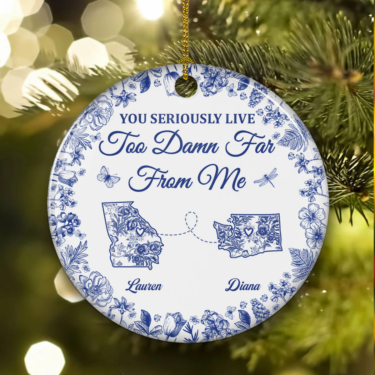 Feels Empty Without You Here - Personalized Custom Ceramic Ornament - Image 2